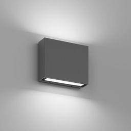 Boz rəngli alüminium divar işığı, aşağıdan görünüş, diffuzor