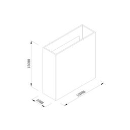 Divar işığı üçün dekorativ üst örtük Forma 150x50x150 mm