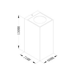 Divar tipli xarici işıqlandırıcı Kvadratum 8 Vt, 2x24°, 220–240 V, 3000K (isti ağ), IP65, fasad üçün