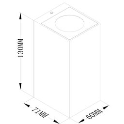Divar tipli xarici işıqlandırıcı Kvadratum 8 Vt, 2x24°, 220–240 V, 3000K (isti ağ), IP65, fasad üçün