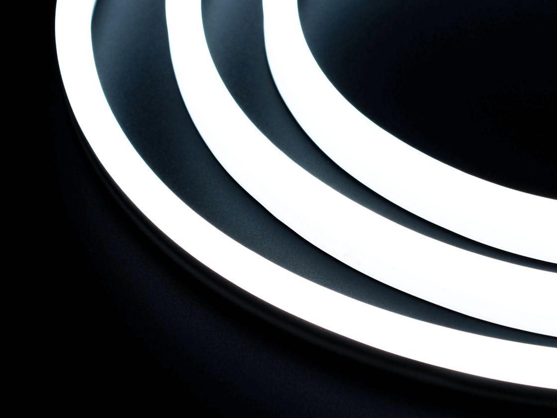 220V neon LED lentin işıqlanan səthinin yaxın plan görüntüsü