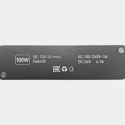 SE-100-24-mini enerji təchizatı blokunun üzərindəki işarələnmə: 100W, 24V