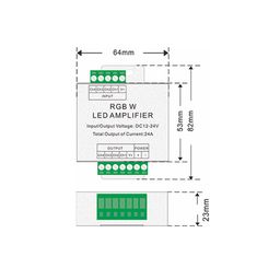 RGB+W gücləndirici, 24A, AMP-RGBW-24A