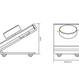 DESK-RGB pultunun ölçü sxemi: yandan və öndən görünüş