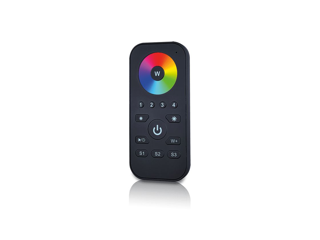 R-4RGB düyməli pult, ön görünüş, rəng halqası