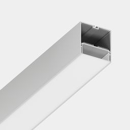 Ekranlı alüminium profilin 3D görünüşü, gümüş rəng