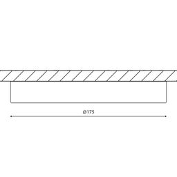Ø175 mm səthüstü işıqlandırıcının ölçü sxemi, hündürlük 24