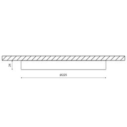 İşıqlandırıcının ölçü sxemi: diametr 225 mm, hündürlük 24 mm