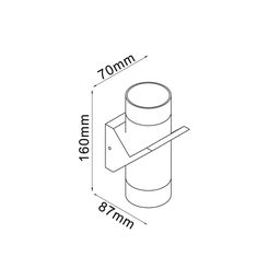 Divar lampası GW SPRUT qara, GW-A213-6-BL-WW