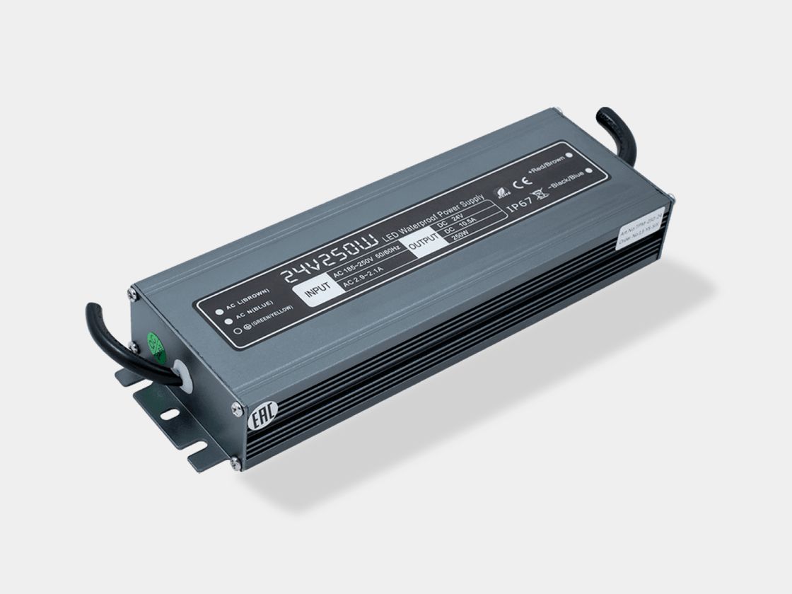 Hermetik 24 V 250 W güc bloku, alüminium korpus