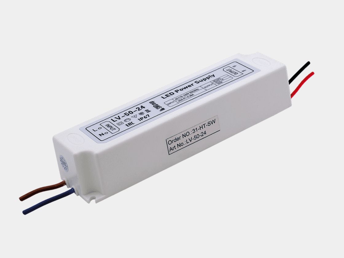 24V LED lent üçün 50W güc mənbəyi, korpuslu