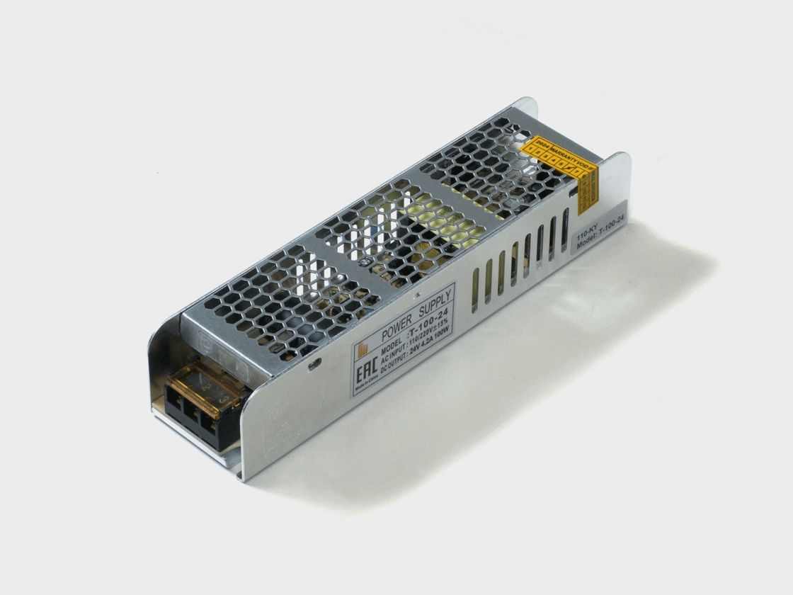 Dar 24V 100W IP20 enerji təchizatı bloku, yuxarıdan görünüş