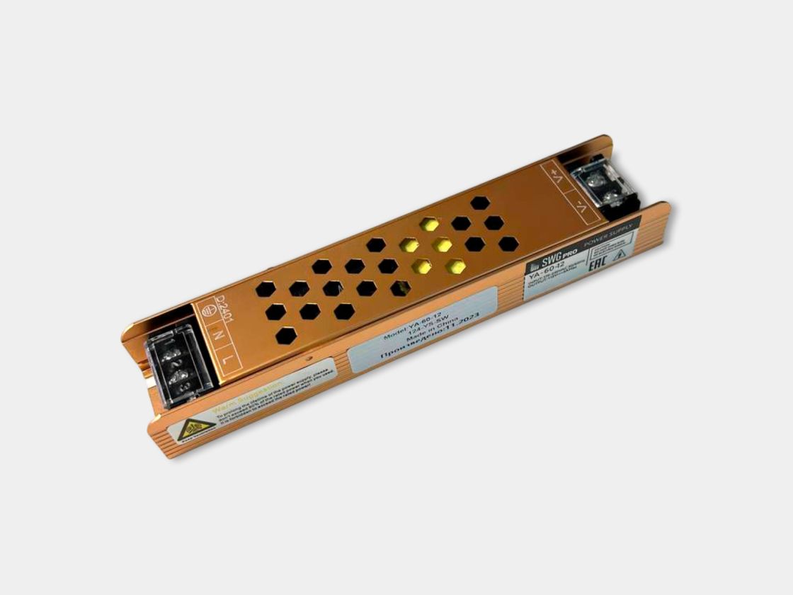 12V 60W IP20 kompakt qida bloku, metal korpuslu
