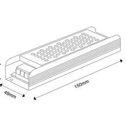 LED lent üçün qida bloku, 150Вт, 12В, YA-150-12