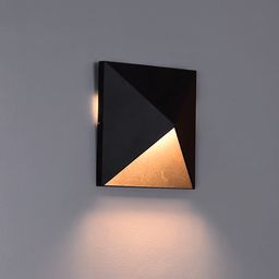 Qara kvadrat formalı divar LED işıqlandırıcısı, isti işıq