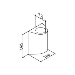 Divar tipli işıqlandırıcının ölçü sxemi: 100×140×73 mm