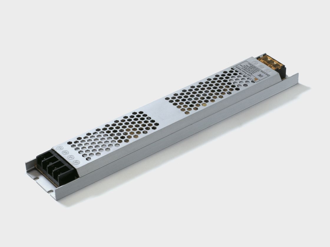 12V 200W IP20 ultra nazik enerji təchizatı bloku, metal korpus