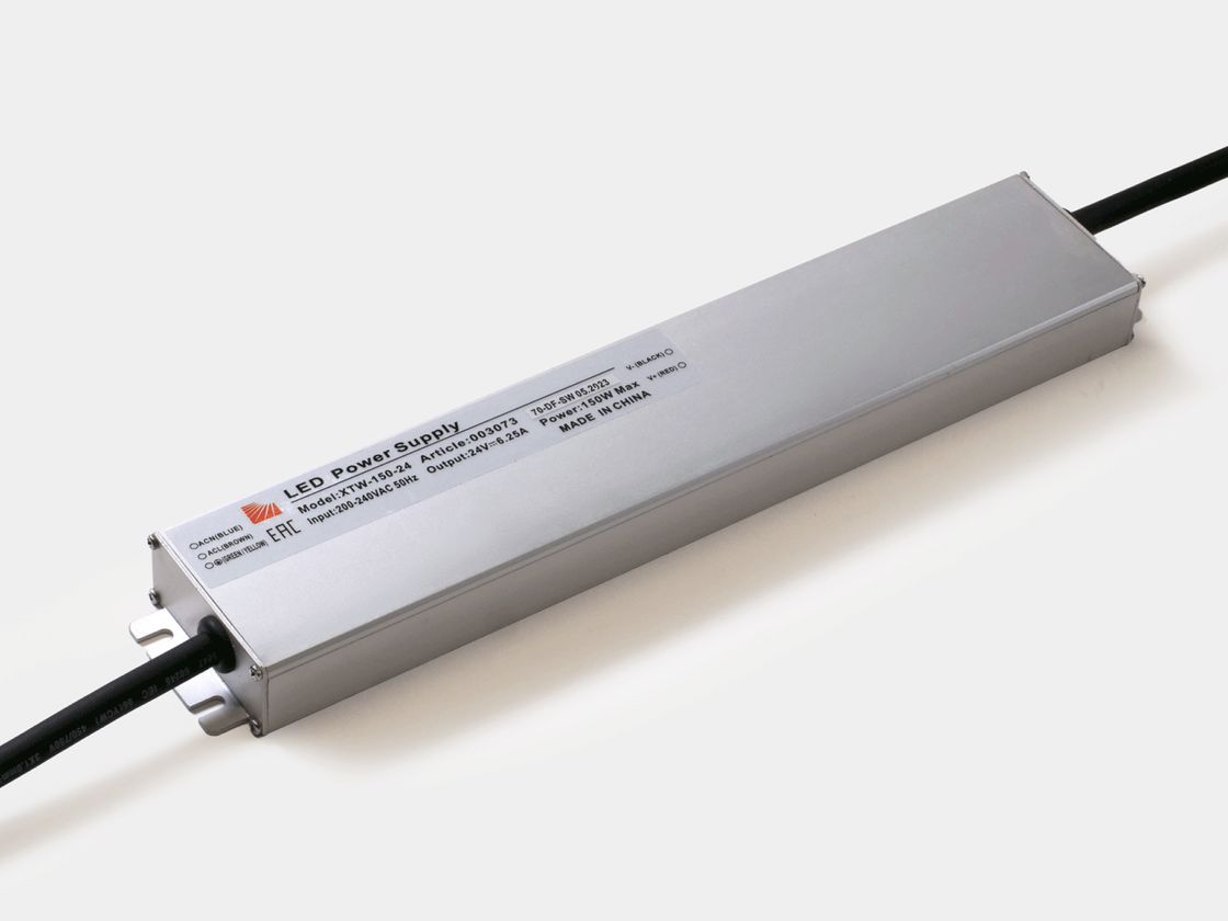 24V 150W IP67 ultra nazik enerji təchizatı bloku, metal korpus