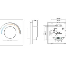 MIX lent üçün 1 zona valkodorlu divara quraşdırılan radio panel W-CCT (B), qara, W-CCT-B