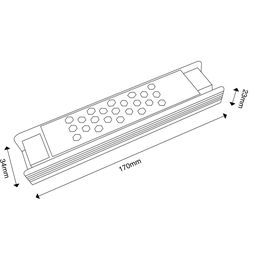 LED lent üçün qida bloku, 60Вт, 24В, YA-60-24