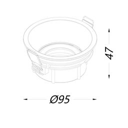 Tavan üçün daxili quraşdırılan maili işıqlandırma korpusu, Qara, IP20, COMBO-41-BL