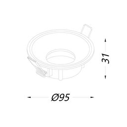 Tavan üçün daxili quraşdırılan işıqlandırma korpusu, Qara, IP20, COMBO-43-BL