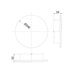 Divar lampası GW CIRCUS qara, 3000K, 12 Vt, GW-8663S-12-BL-WW