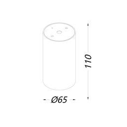 VILLY SHORT qısaldılmış tavanüstü montajlı işıqlandırıcı, 15Вт, 3000K, Qara, VL-BASE-SH-BL-WW