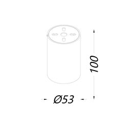 MINI VILLY S qısaldılmış işıqlandırıcı, tavanüstü montaj, 9Вт, 3000K, Ağ, MINI-VL-BASE-S-WH-WW