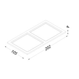 COMBO 3 seriyası üçün ikili çərçivə, kvadrat, ağ, COMBO-3S2-WH
