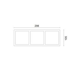 COMBO 3 seriyası üçün üçlü çərçivə, kvadrat, qara, COMBO-3S3-BL