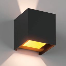 Divar üçün kub formalı LED işıqlandırıcı, qara rəng, işıq axını yuxarı və aşağı