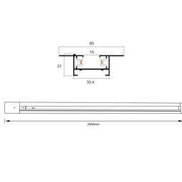Birfazalı quraşdırılan (gizli montaj) şinoprovod, qara, TR-RC-BL-2