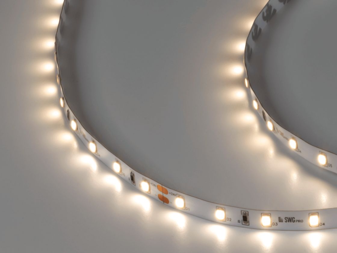 SWG PRO 2835 LED lent, 60 LED/m, 4,8 Vt/m, 24V, IP20, Rəng: Neytral ağ, SWG2P60-24-4.8-NW