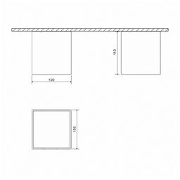 100×100×110 mm ölçülü səthüstü işıqlandırıcının ölçü sxemi