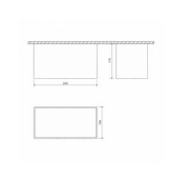 GW işıqlandırıcısının texniki çertyoju, ölçülər: 200×100×110 mm