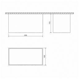 200×100×110 mm ölçülü işıqlandırıcının qabarit ölçülərinin çertyoju