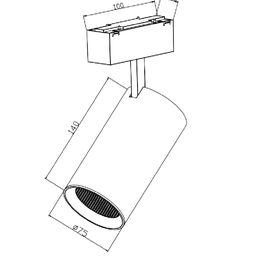 SY трək üçün işıqlandırıcı, qara, 30 Vt, isti işıq, SY-601203-BL-30-36-WW