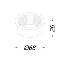 MINI COMBO işıqlandırıcı korpusu, dairəvi, qara, MINI-COMBO-C-BL