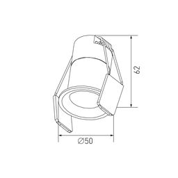 50 və 62 mm ölçülü Hidden işıqlandırıcısının ölçü çertyoju