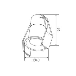 Hidden işıqlandırıcısının çertyoju: 54 mm və 40 mm ölçülər