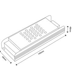 LED lent üçün qidalanma bloku, TRIAC dimmerləmə ilə 60Вт, 24В, YA-60-24-TR