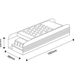 LED lent üçün qida bloku, TRIAC dimmerləmə ilə 100Вт, 24В, YA-100-24-TR