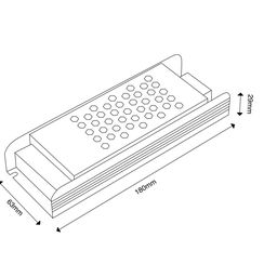 LED lent üçün qida bloku, TRIAC dimmerləmə ilə 150Вт, 24В, YA-150-24-TR