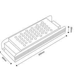 LED lent üçün qidalanma bloku, TRIAC dimmerləmə ilə 200Вт, 24В, YA-200-24-TR