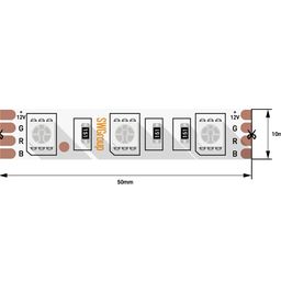 SMD5050 RGB LED lentinin 12 V-luq hissəsi, kontakt meydançaları