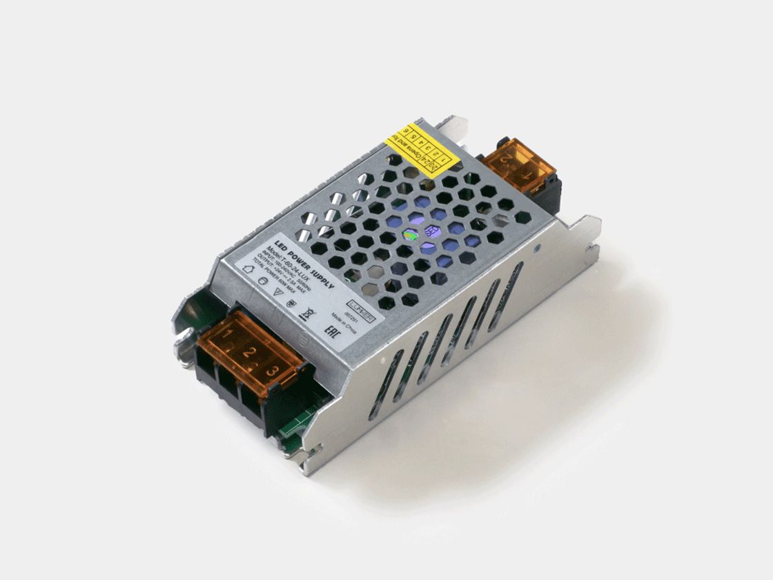 Açıq tipli 24V 60W IP20 qida bloku, yuxarıdan görünüş