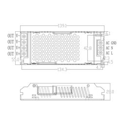 LED lent üçün qida bloku LUX kompakt, 12V, 100W, IP20, T-100-12-LUX