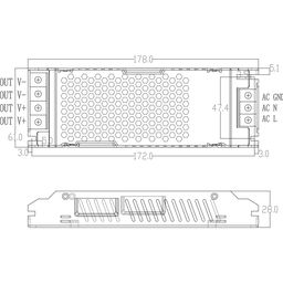 LED lent üçün qida bloku LUX kompakt, 12V, 150W, IP20, T-150-12-LUX