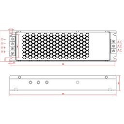 LED lent üçün qida bloku LUX kompakt, 12V, 250W, IP20, T-250-12-LUX